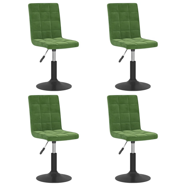 Sedie da Pranzo Girevoli 4 pz Verde Scuro in Velluto