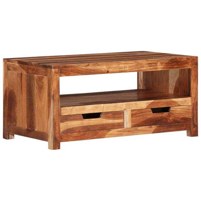 Tavolino da Salotto 84x49x40 cm in Legno Massello di Acacia