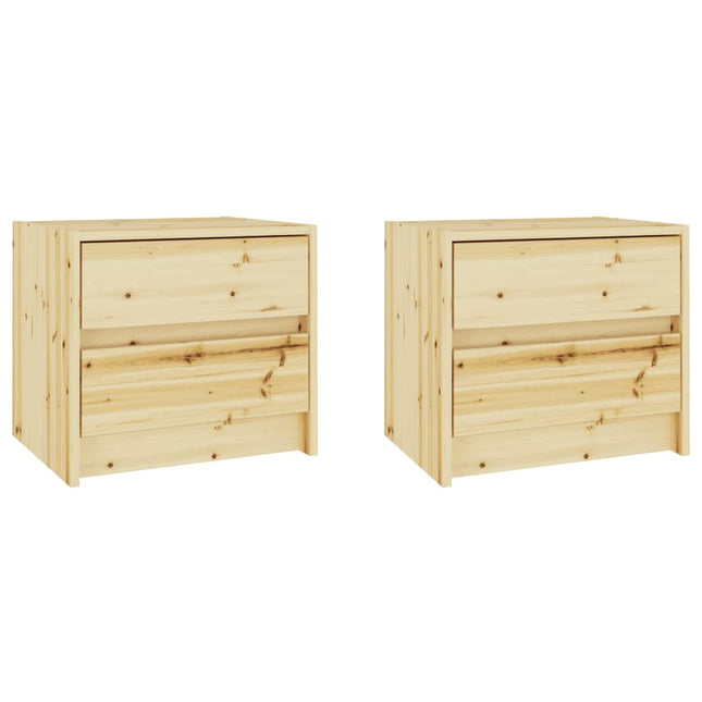 Comodini 2 pz 40x30,5x35,5 cm in Legno Massello di Abete