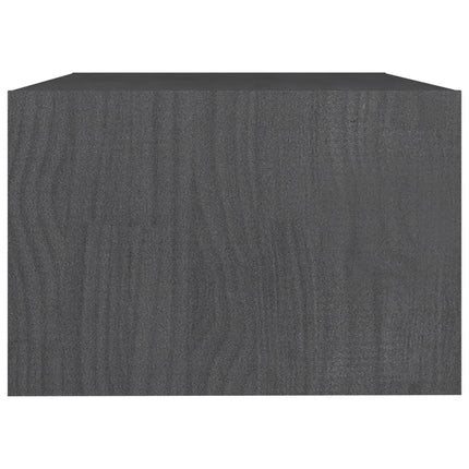 Tavolino da Salotto Grigio 75x50x33,5 cm Legno Massello di Pino