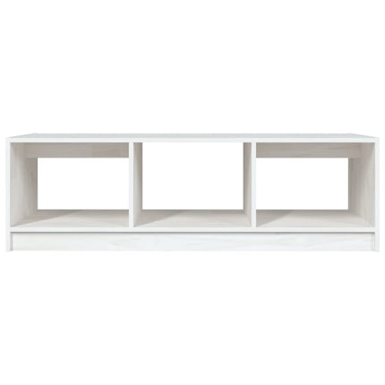 Tavolino da Salotto Bianco 110x50x34 cm Legno Massello di Pino