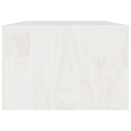 Tavolino da Salotto Bianco 110x50x34 cm Legno Massello di Pino