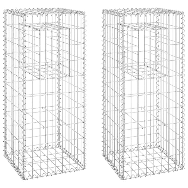 Cesti a Gabbione a Torre 2 pz 40x40x100 cm in Ferro