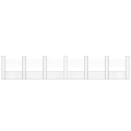 Gabbione a U con 7 Pali in Ferro 740x20x150 cm