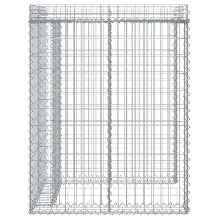 Parete Gabbioni Bidone Spazzatura 110x91x120 cm Ferro Zincato