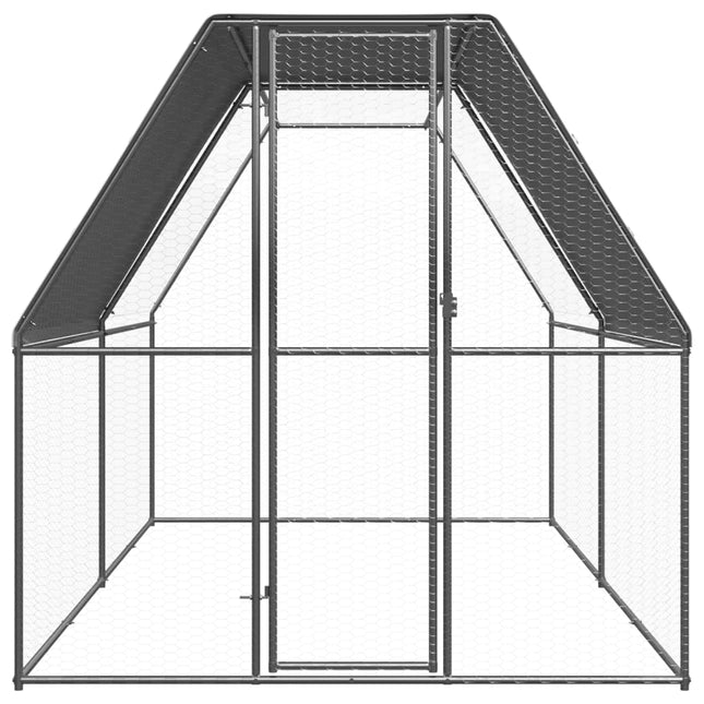 Pollaio da Esterno 2x4x2 m in Acciaio Zincato