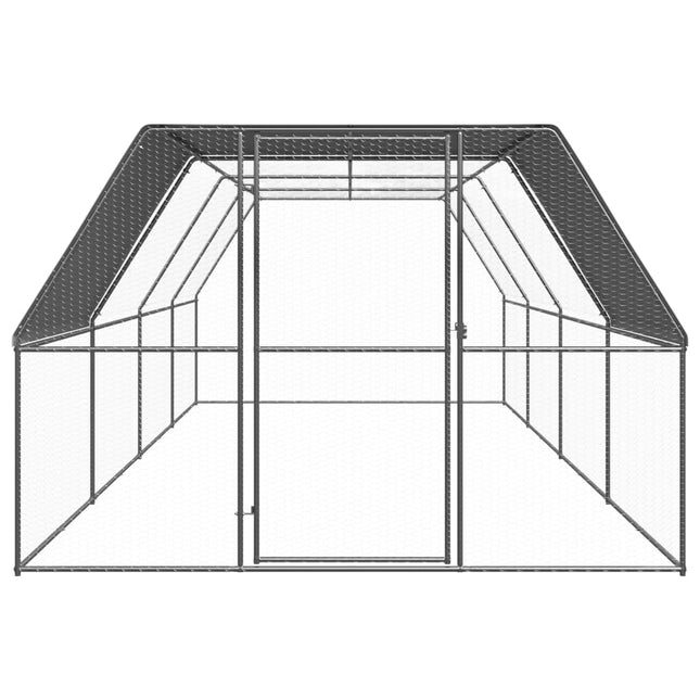 Pollaio per Esterni 3x8x2 m in Acciaio Zincato