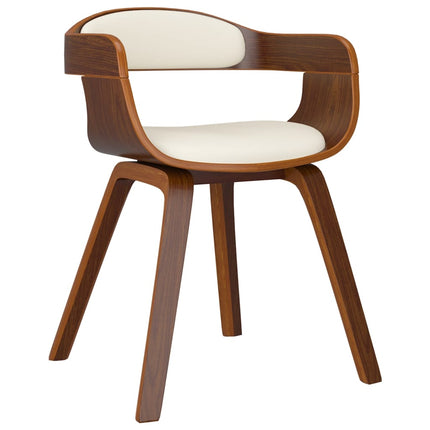 Sedie da Pranzo 4 pz Crema in Legno Curvato e Similpelle
