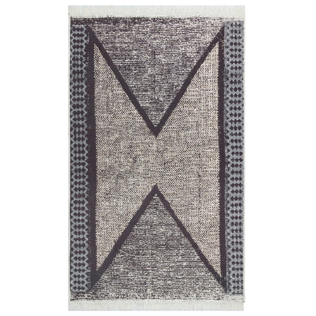 Tappeto Nero e Grigio 160x230 cm in Cotone