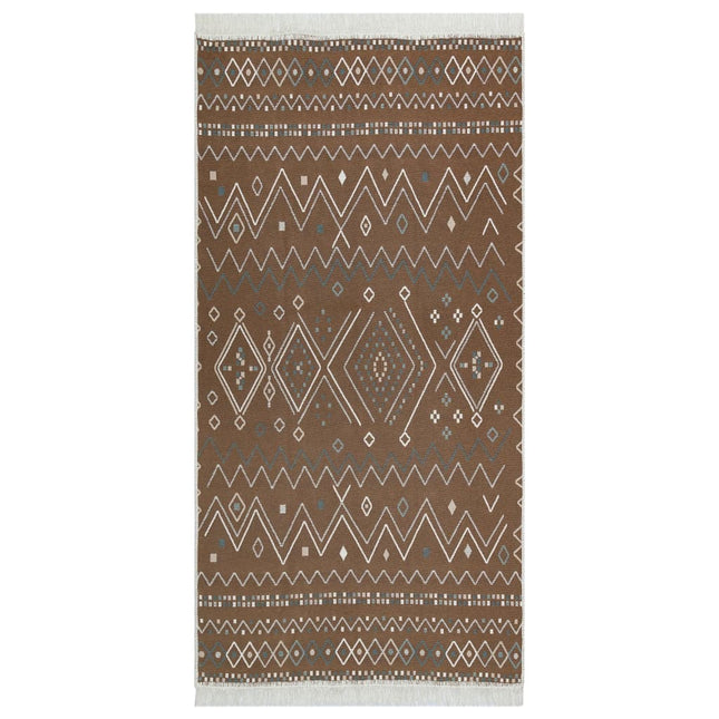 Tappeto Beige e Blu 120x180 cm in Cotone