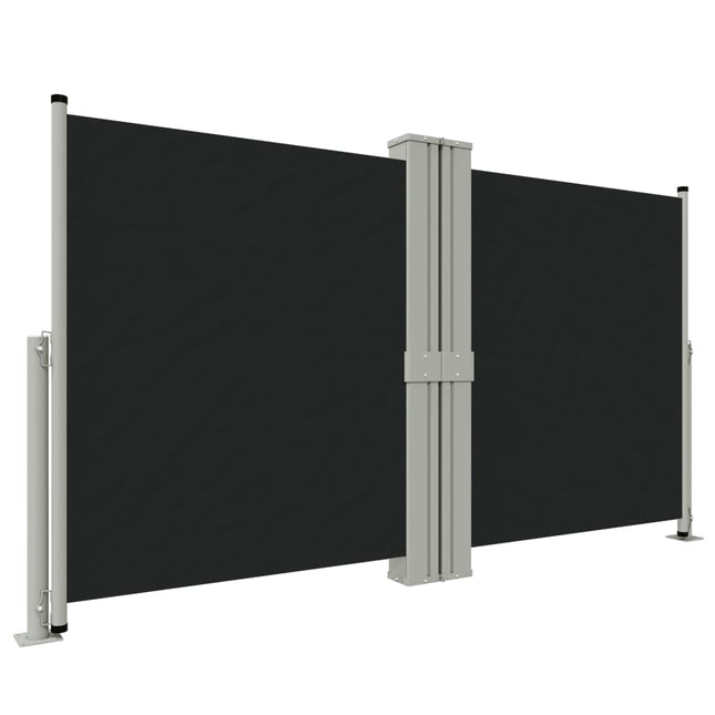 Tenda da Sole Laterale Retrattile Nera 140x1200 cm