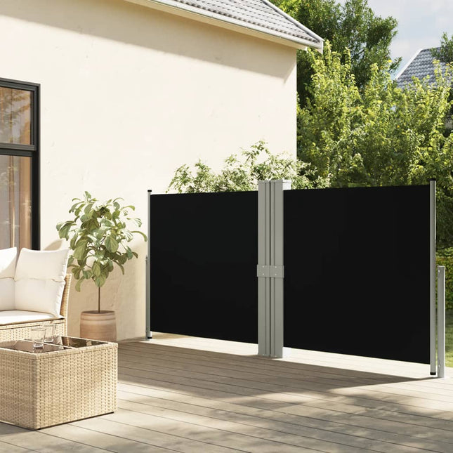 Tenda da Sole Laterale Retrattile Nera 140x1200 cm