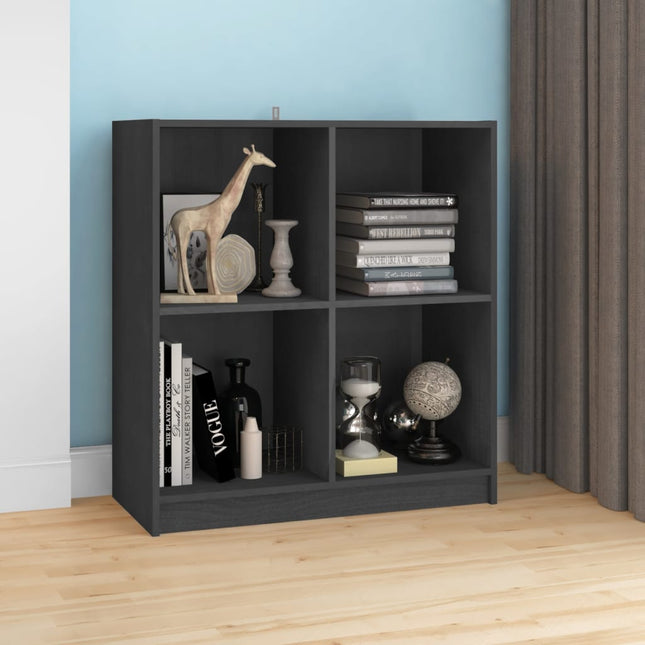 Credenza Grigia 70x33x76 cm in Legno Massello di Pino