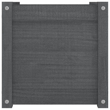 Fioriere da Giardino 2 pz Grigie 40x40x40 cm Massello di Pino