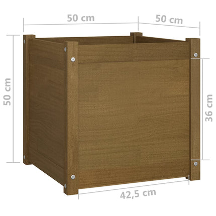 Fioriere 2 pz Ambra 50x50x50 cm in Legno Massello di Pino