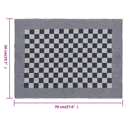 Strofinacci da Cucina 50 pz Blu e Bianchi 50x70 cm in Cotone