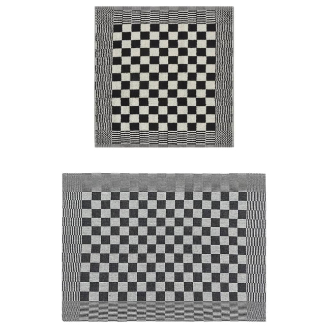 Set Strofinacci 20 pz in Cotone Nero e Bianco