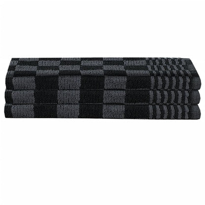 Set Strofinacci 15 pz con Guanti da Forno e Presine Cotone Nero