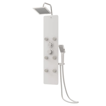 Pannello Doccia in Vetro 25x47,5x130 cm Bianco