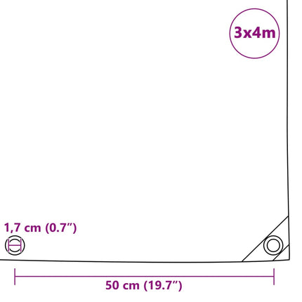 Telone 650 g/mÂ² 3x4 m Nero