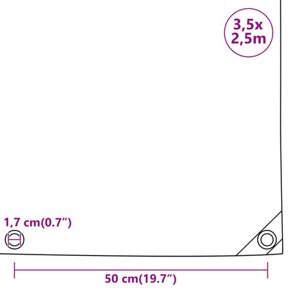 Telone 650 g/mÃ‚Â² 3,5x2,5 m Nero