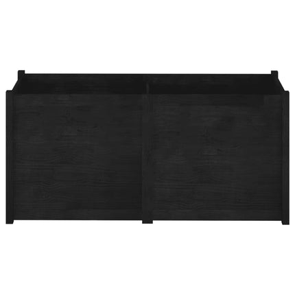 Fioriera da Giardino Nera 150x50x70 cm Legno Massello di Pino