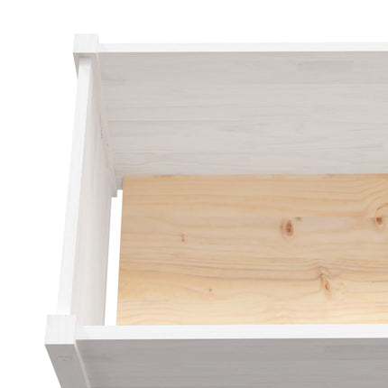 Fioriera da Giardino Bianca 200x50x70 cm in Legno di Pino