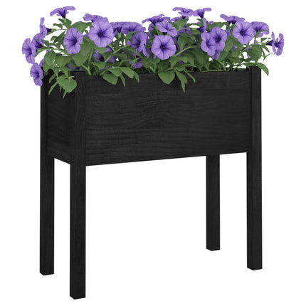 Fioriera da Giardino Nera 70x31x70 cm in Legno Massello di Pino
