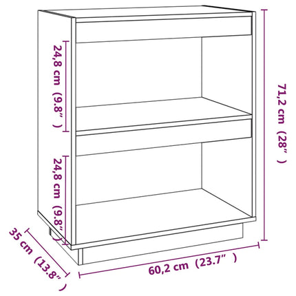 Libreria Marrone Ambra 60x35x71 cm in Legno Massello di Pino