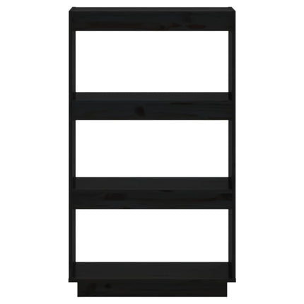 Libreria/Divisorio Nero 60x35x103 cm in Legno Massello di Pino
