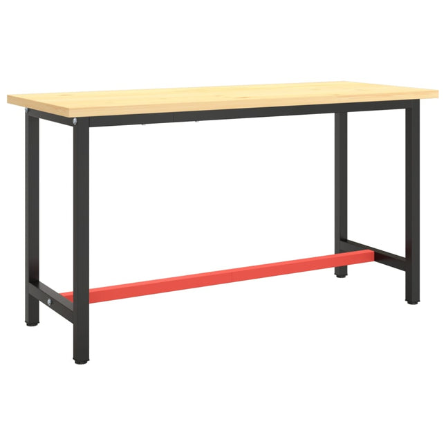 Telaio Banco da Lavoro Nero e Rosso Opaco 140x50x79 cm Metallo