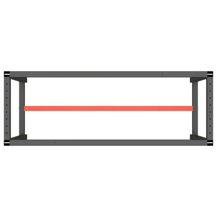 Telaio Banco da Lavoro Nero e Rosso Opaco 140x50x79 cm Metallo