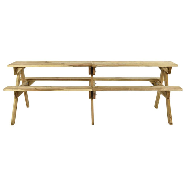 Tavolo da Picnic con Panche 220x122x72 cm in Pino Impregnato