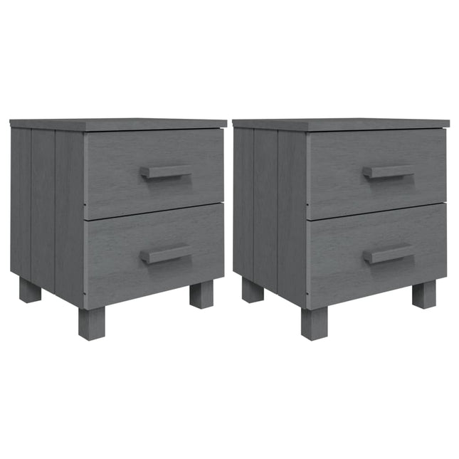 Comodini HAMAR 2 pz Grigio Scuro 40x35x44,5 cm in Legno di Pino