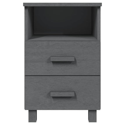 Comodino HAMAR Grigio Scuro 40x35x62 cm Legno Massello di Pino