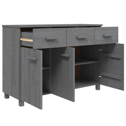 Credenza Grigio Scuro 113x40x80 cm in Legno Massello di Pino