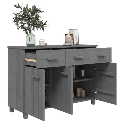 Credenza Grigio Scuro 113x40x80 cm in Legno Massello di Pino