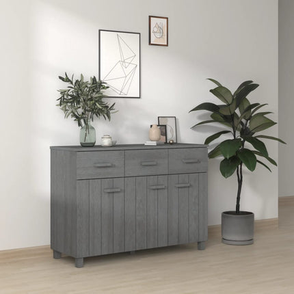 Credenza Grigio Scuro 113x40x80 cm in Legno Massello di Pino