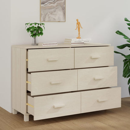 Credenza HAMAR ambra 113x40x80 cm in Legno Massello di Pino