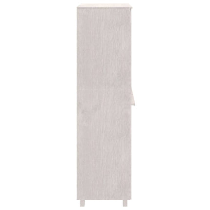 Armadio HAMAR Bianco 89x50x180 cm in Legno Massello di Pino