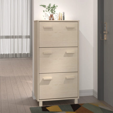 Scarpiera HAMAR ambra 59,5x35x117 cm in Legno Massello di Pino