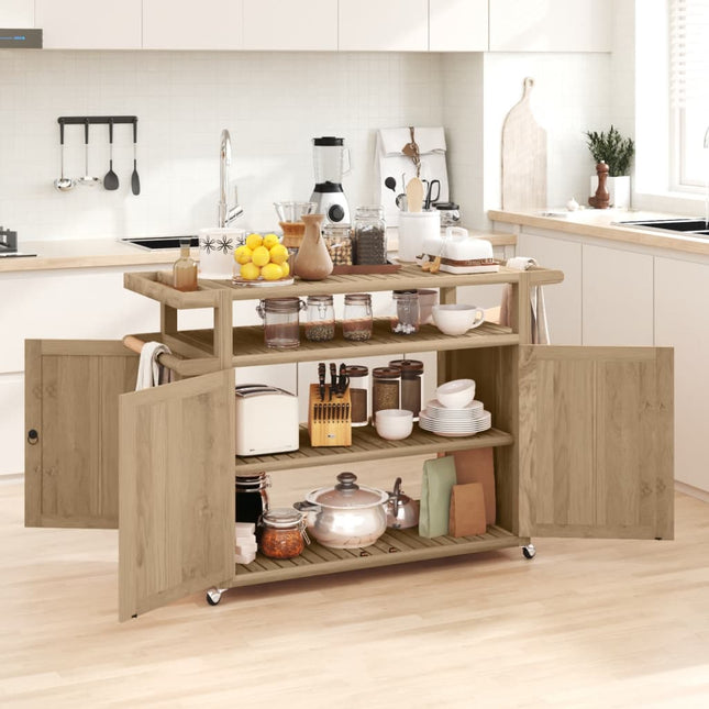 Carrello da Bar 120x50x90 cm in Legno Massello di Teak