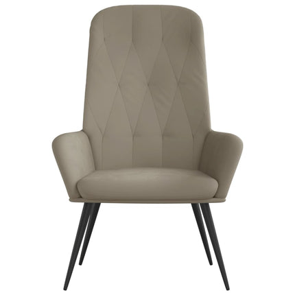 Sedia Relax Grigio Chiaro in Velluto