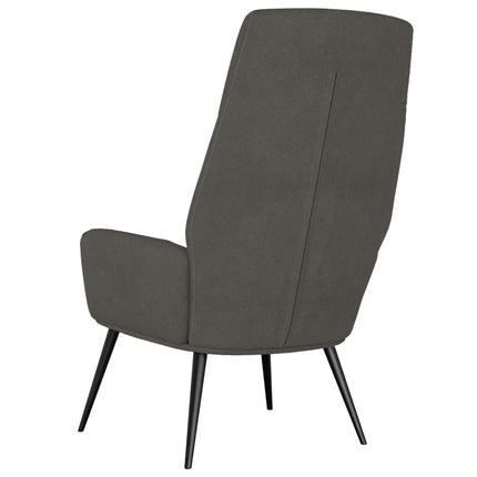 Poltrona Reclinabile Grigio Scuro in Similpelle Scamosciata