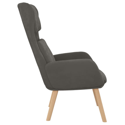 Sedia Relax Grigio Scuro in Velluto