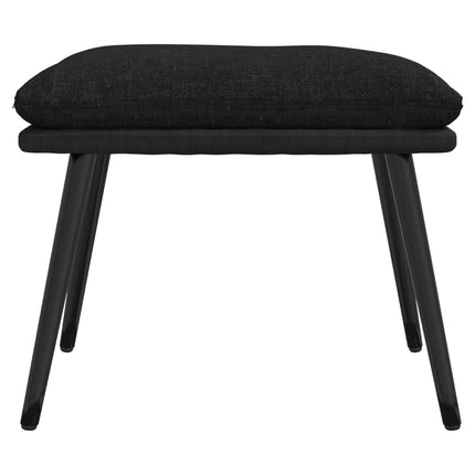 Poggiapiedi Nero 45x29,5x35 cm in Tessuto e Similpelle