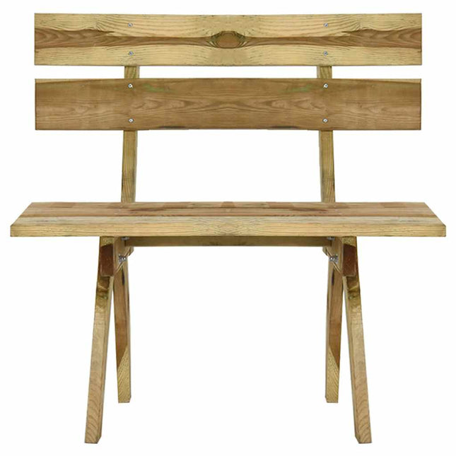 Panchina da Giardino 110 cm in Legno di Pino Impregnato