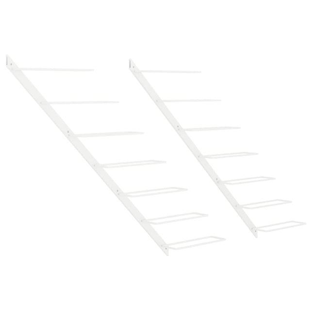 Portavini da Parete per 7 Bottiglie 2 pz Metallo Bianco