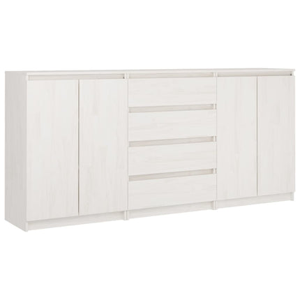Credenze 3 pz in Legno Massello di Pino Bianco