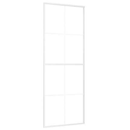Porta Scorrevole in Vetro ESG e Alluminio 76x205 cm Bianca